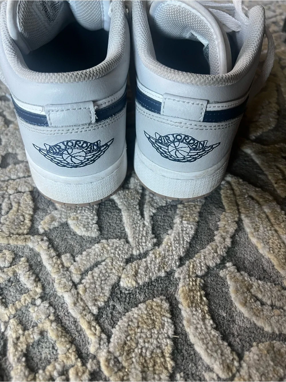 Nike Kids White and Gray Low-Top Sneakers